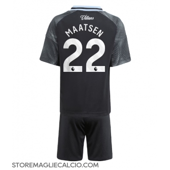 Aston Villa Ian Maatsen #22 Maglia Gara Trasferta Repliche 2025-26 Bambino
